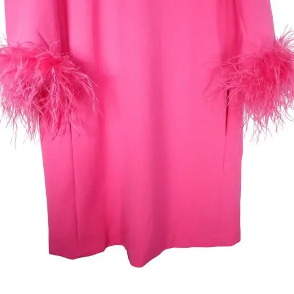 New Tuckernuck Women's XL Pink Feather Mod Mary Dress 60s Retro Barbie Rare 5395 - Picture 6 of 14